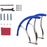 Garvee 2-Pack 30"x30" Stainless Steel Pool Handrails - 250 lbs Load Capacity, Rustproof, Blue Grip Covers for Inground Swimming Pools