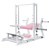 Garvee Hip Thrust Machine Heavy Duty Plate Loaded Glute Bridge Machine with Band Peg & Weight Holder for Home Gym Glute Building 770 LBS White & Pink