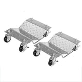 Garvee 2-Pack Car Wheel Dollies, Heavy-Duty Manganese Steel, 3000 Lbs Capacity, Silver, Garage & Workshop Use