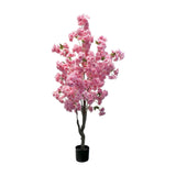 Garvee Artificial Cherry Blossom Tree In Pot, Indoor Decor For Wedding Party, Vivid Silk Cherry, Stable Pot, Elegant Floral Charm - 150Cm 3-Layered Cherry Tree