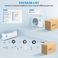 Garvee 9000 BTU Ductless Mini Split Air Conditioner & Heater - 19 SEER2 Inverter - WiFi & Alexa Enabled - 115V - Quiet Cooling & Heating for 550 Sq.Ft - Remote & App Control - Self-Cleaning - Wall Mounted - Installation Kit Included - US Standard
