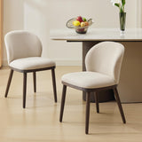 Garvee Dining Chairs Set of 2 Modern Upholstered Kitchen Chairs with Ergonomic Back Support Wood Legs 18.62" Slim Profile - Beige