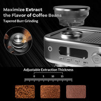 Garvee Automatic Espresso Machine Coffee Maker with Fast Heating, 15-Bar Pump, 1350W Motor for Home and Kitchen, Black