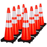 Garvee Traffic Cones 28 in, 8 PCS PVC Orange Safety Road Parking Cones with Reflective Collars for Construction and Traffic Control, Durable and Visible