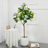 Garvee Artificial Hydrangea Tree Faux Silk Flower Plant Indoor Home Office Living Room, Chic Planter, Realistic Design - 