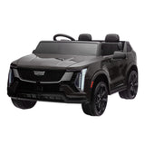 Garvee 24V Licensed Cadillac Ride On Truck Car, 2 Seater Electric Vehicle, Bluetooth Music, LED Lights, Battery Powered for Kids, Black