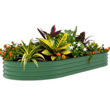 Garvee 10x4x1.5 ft Galvanized Raised Garden Bed Metal Planter Box for Outdoor Gardening Green Rust-Resistant Easy Assembly - Green(Rubber Edge)