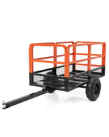 Garvee ATV UTV Trailer Tow Behind Dump Cart 22 Cu.ft 1600Lbs Steel Heavy Duty Utility Trailer for Lawn Mower Tractor Garden Yard with Removable Rear Panel - Orange