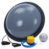Garvee Half Balance Ball 23 in with Resistance Bands and Pump for Home Gym Full Body Workout, Grey