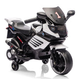 Garvee Kids 6V Ride On Motorcycle with Training Wheels for Toddlers, White, 30.31" L x 14.96" W x 19.69" H - White