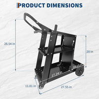 Garvee Heavy Duty 3-Tier Welding Cart – Industrial Metal Trolley for MIG, TIG Welders & Plasma Cutters – 220 lbs Capacity, Safety Chains, Handle, 360° Wheels, Garage or Workshop Use – Regular