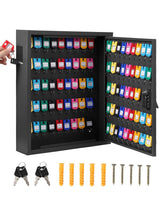 Garvee 100 Keys Cabinet Organizer Wall Mount Steel Key Lock Box with 2 Keys for Hotel Valet Office Car Key Management Heavy Duty Black