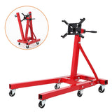 Garvee Heavy Duty Engine Stand 2000 LBS Capacity Foldable Motor Stand 360-Degree Rotating Head Adjustable Arms 6-Casters Vehicle Maintenance - Red