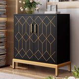 Garvee Accent Buffet Cabinet Black Modern Sideboard Storage Cabinet for Kitchen Office Dining Room 30.9in W x 14.3in D x 33.3in H