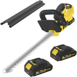 Garvee Hedge Trimmer Cordless 22 Inch Electric Hedge Trimmer 20V Dual Batteries Lightweight Garden Green - Black + Yellow
