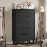 Garvee 5 Drawer Dresser for Bedroom, Freestanding Wooden Chest with Storage, 50.5" Tall, Natural Wood Color