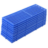 Garvee 10 Pcs Heavy-Duty Plastic Floor Pallets, Interlocking Storage Pads for Garage, Basement, Workshop, 36.6"x12.6", Blue - 10Blue