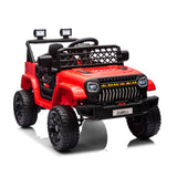 Garvee 12V Kids Ride On Truck Electric Vehicle With Remote Control, 4-Wheel Suspension, Battery Display, LED Lights, Music, Red