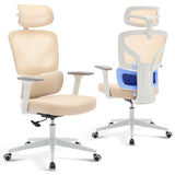 Garvee Office Chair Ergonomic Desk Chair with Adjustable Lumbar Support High-Back Mesh Chair for Home Office Black - Beige-P