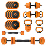 Garvee Dumbbell Set Adjustable 44 Lbs 4-In-1 Free Weights with Connector for Home Gym Orange
