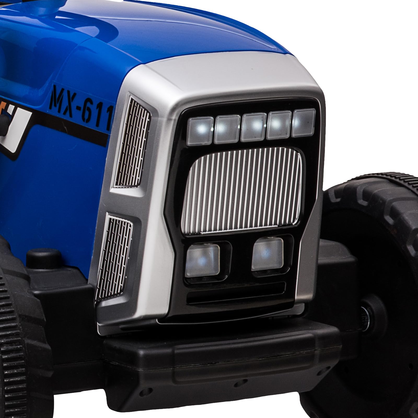 Garvee Ride - P Series: 12V Electric Tractor & Trailer for Kids, 3-6 Yrs - With RC - Blue / 25W