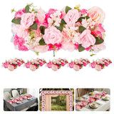 Garvee 6 Pack Artificial Flower Garland, Realistic Silk Floral Runner for Wedding Arch & Table Decor, 19.69 x 7.87in, Multi-Color - Rose Red + Pink