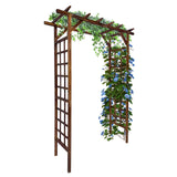 Garvee 85 in Wooden Garden Arbor Solid Fir Wood Trellis for Plant Climbing Wedding Ceremony Decoration Pergola Dark Brown - Dark Brown
