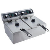 Garvee Electric Deep Fryer Stainless Steel with Basket and Lid for Home Kitchen and Restaurant, 20 L, Silver