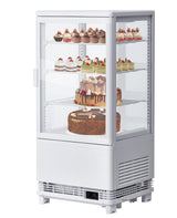 Garvee Commercial Cake Display Refrigerator, 2.8 Cu.FT Single-Door Merchandiser with Interior LED Lighting, Double-Layered Glass, Countertop/Floor Refrigerator, 110v