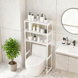 Garvee 3 Tiers Metal Over The Toilet Shelf, Floor-Standing Bathroom Storage, White, Space-Saving Design - White