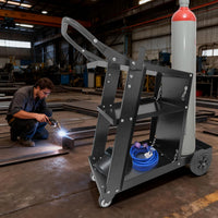 Garvee Heavy Duty 3-Tier Welding Cart – Industrial Metal Trolley for MIG, TIG Welders & Plasma Cutters – 220 lbs Capacity, Safety Chains, Handle, 360° Wheels, Garage or Workshop Use – Regular