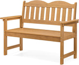 Garvee Garden Bench 2-Person Poly Lumber Patio Bench Slatted Loveseat for Yard Garden Porch Park, Durable Acacia Wood, Multiple Colors - Natural