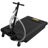 Garvee 20 Gallon Oil Drain Pan with 12V Electric Pump, Low Profile, Black, 8FT Hose, Hand Pump, PP, Wheels, Foldable Handle - Black-Manual