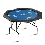 Garvee Octagon Poker Table with 8 Cup Holders, Casino Leisure Table for 8 Players, Blackjack Gaming Table, 47"x47"x29.5", Green
