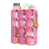 Garvee 8-Tier 48-Pair Expandable Shoe Cabinet Organizer With 2 Hooks For Bedroom Closet Entryway, Portable Stackable, Space Saving, Black - Pink
