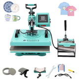 Garvee 6 in 1 Heat Press Machine, 15x15 Inch, Multifunctional Sublimation Heat Transfer for T-shirt, Cap, Mug, Plate, Pillow, Bag, Digital Swing Away, Black - Tl38386 Multi-Function Heat Press Machine 3838 Six-In-One Double Display Plug 15X15Inch