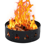 Garvee 36" Wilderness Fire Ring, Heavy-Duty 2.5mm Steel, Outdoor Classic Fire Pit Ring for Patio and Backyard, Black