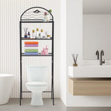 Garvee Over The Toilet Storage Shelves 3 Tier Bathroom Organizer Racks Narrow Freestanding Towel Racks Black 22.5x12.2x66.9 Inches