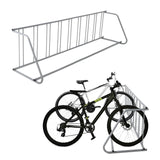 Garvee Single Side 9 Bike Floor Rack 110 Inch Length Freestanding Bicycle Parking Stand Grey for Garages Streets Yards Bike Events Heavy Duty Storage - Grey