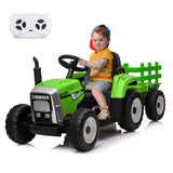 Garvee 12V Kids Ride On Tractor With Trailer & Remote Control, Toddler Electric Vehicle Car, 25W Green, For 3-6 Years