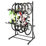 Garvee Freestanding Bike Rack for 5 Bicycles Adjustable Height Vertical Indoor Storage 300 lbs Capacity Black