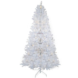 Garvee 6.5 Ft Pre-Lit Artificial Christmas Tree With 250 Warm-White LEDs & 818 Tips, Slim Profile For Living Room, Hallway, Office, Matte Black - White