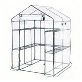 Garvee Walk-In Greenhouse 56x56x77 Inch Outdoor Plant Green House with 3 Tiers 12 Shelves PVC Cover Steel Frame Clear