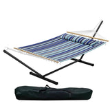 Garvee 2 Person Hammock with Stand, Heavy Duty, Portable for Patio, Garden, Camping, Blue, 475 lbs Capacity