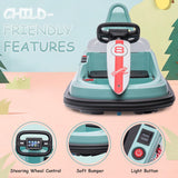 Garvee Baby Bumper Car 6V Electric Ride On Car With 360° Spin For Kids 3-6 Years, Green, Safety Belts, Lights & Music