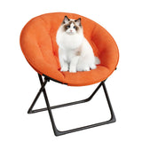 Garvee Saucer Chair Oversized Faux Fur Lounge Chair Gold Metal Frame Foldable Comfy Seat Bedroom Dorm Living Room Orange - Orange