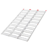 Garvee 50x76 Inch Aluminum Tri-Fold Ramp with Treads, 1500Lbs ATV Ramp with Load Straps, Folding Ramp for Motorcycles, Truck Bed, ATVS, UTVS, Trailer, Tractor,Lawnmowers, Snow Blowers - Silver