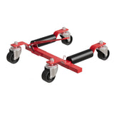 Garvee Car Wheel Dolly Jack Set of 2, Max 1500LBS Capacity, Mechanical Wheel Dolly with Ratcheting Foot Pedal, Vehicle Positioning Jack, Red, 12" Wheel Clearance - Red