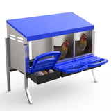 Garvee Chicken Nesting Boxes with Cleanable Pull-Out Trays, 3 Hole Metal Rollaway Nest Box for Laying Hens, Wall Mount or Free-Standing, Includes Legs, Galvanized Steel