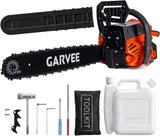 Garvee Gas Powered Chainsaw Professional Grade 16-Inch Bar Tree Trimming Black - Orange